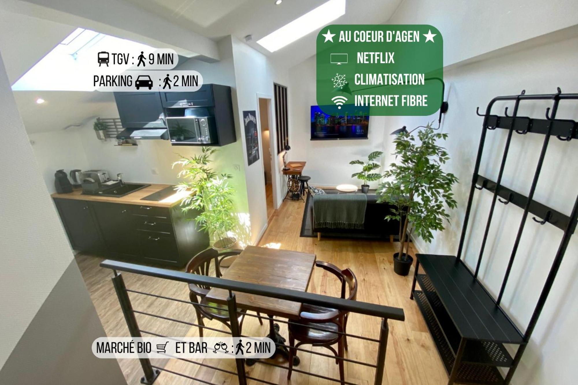 Le Bistrot - Au Coeur D'Agen - Self Checkin - Wifi - Netflix - Smart Tv - Luqs Fr Lejlighed Eksteriør billede